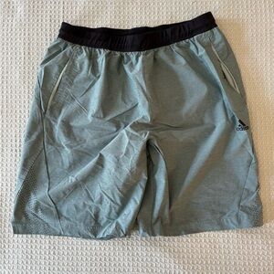 Adidas Black and Green Sports Shorts